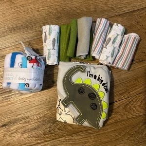 Baby boy wash clothes and towel